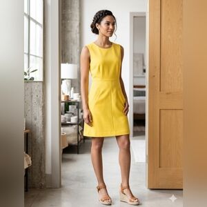 DIANE VON FURSTENBERG WOMEN'S CREW NECK MINI YELLOW DRESS SIZE 4